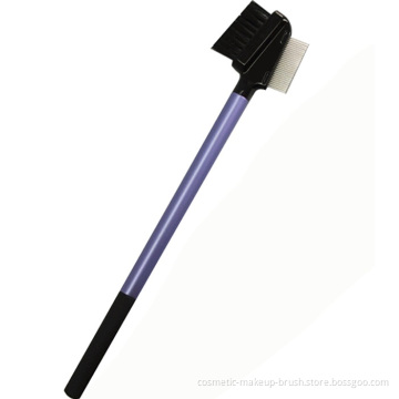 Purple long handle eye brow brush